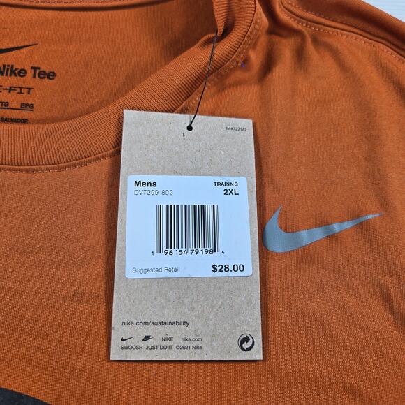 NWT Nike Dri-Fit "Not Weak & Timid" Orange Short Sleeve T-Shirt Men's Size XXL - Picture 2 of 7